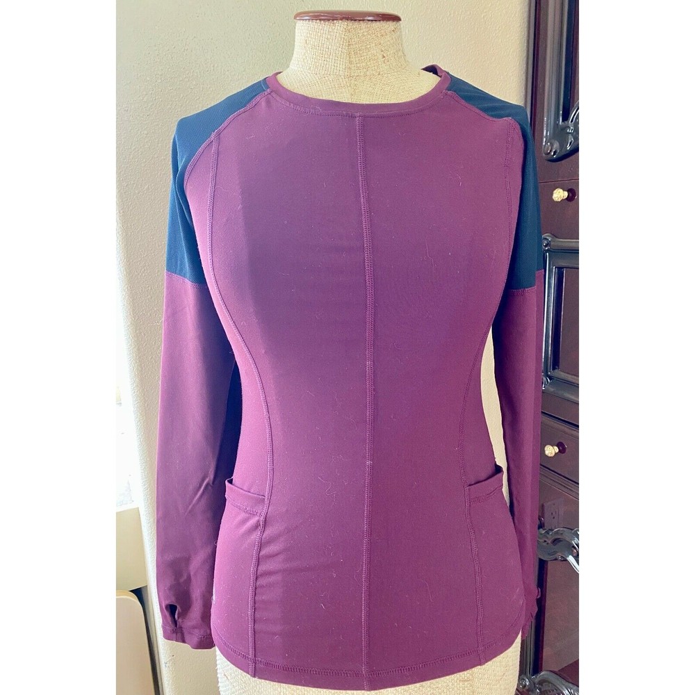 Senita Athletics Purple Black Long Sleeve Top Small